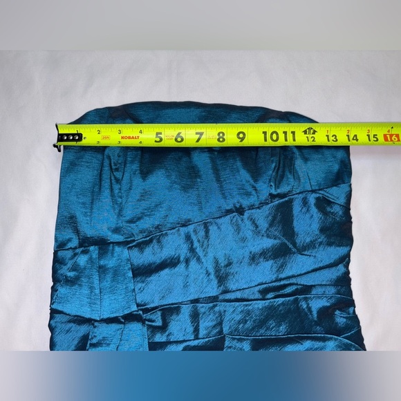 Ariella Size L Blue Metallic Y2K Strapless Concert Party Mini Dress - Picture 3 of 8